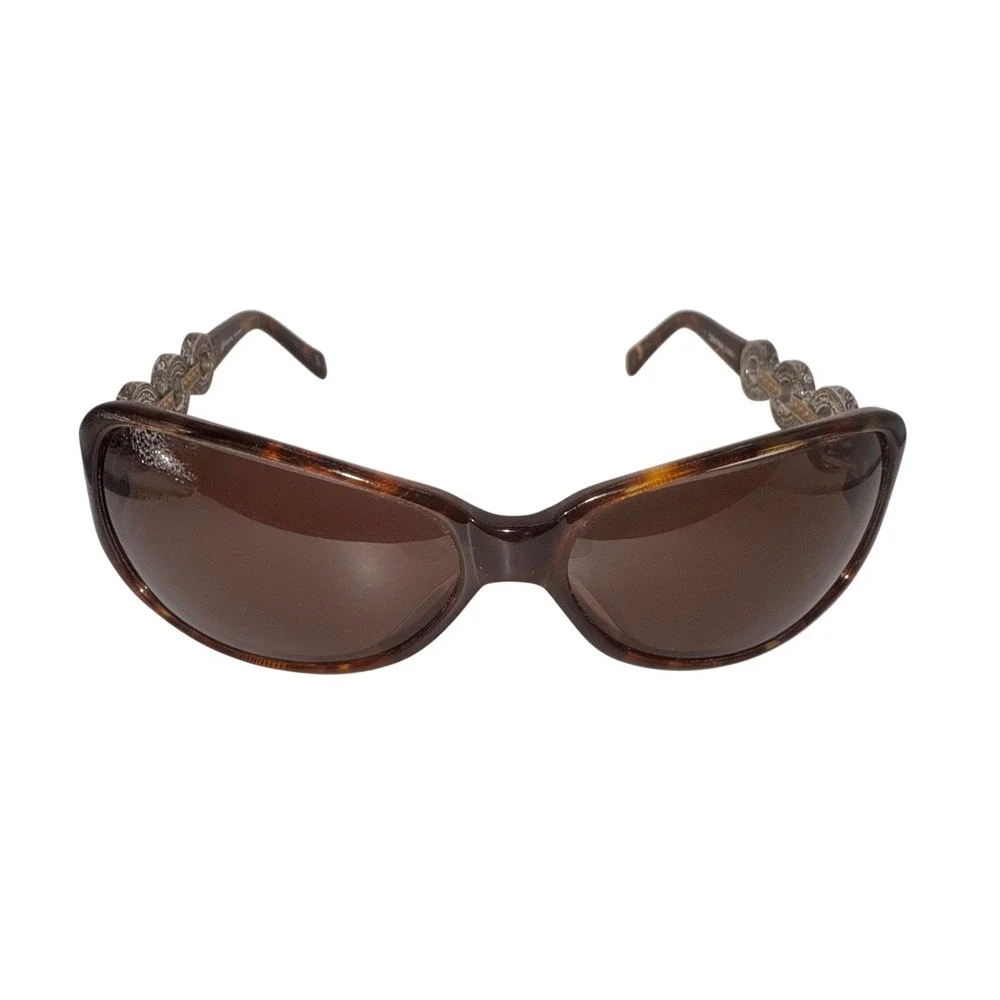 Brighton Central Park Tortoise Sunglasses Ornate Metal Link Temples A11267 Brown